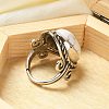 Natural Howlite Adjustable Rings RJEW-I108-01AS-01-4