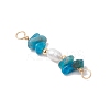 Natural Apatite Chip & Natural Cultured Freshwater Pearl Rice Beaded Connector Charms PALLOY-JF03707-10-3