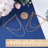 2Pcs 2 Colors Brass Hanging Chains Collar Pins Tie Clips AJEW-GF0007-55-3