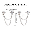 1 Pair Zinc Alloy with Crystal Rhinestone Stud Earrings for Women EJEW-LP0004-69P-2