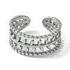 304 Stainless Steel Open Cuff Ring RJEW-L110-045P-2