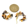 Natural Mookaite Chips Braided Hoop Earrings EJEW-JE04940-17-2