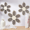 Unfinished Wood Hollow Flower Pendant Decoration DIY-WH0430-197-5