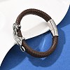 11.5MM Microfiber Leather Braided Cord Leopard Bracelets BJEW-H631-02AS-02-3