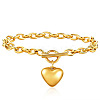 Heart 304 Stainless Steel Charm Bracelets FS-WGBF13B-06-1