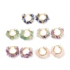Natural Gemstone Chips Braided Hoop Earrings EJEW-JE04940-2