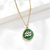 304 Stainless Steel Micro Pave Cubic Zirconia constellation Pendant Necklaces NJEW-R021-01G-11-1