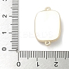 Brass Enamel Rectangle with Starfish Connector Charms KK-M308-08G-02-3