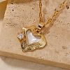 Fashionable Brass Clear Cubic Zirconia Hollow Heart Pendant Dapped Chain Necklaces HP4138-1-1