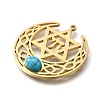 Synthetic Turquoise Star of David and Chai Symbol Pendants LS-STAS-S178-08G-2