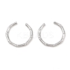 Non-Tarnish 304 Stainless Steel Bamboo Open Cuff Ring for Women RJEW-I085-10P-1