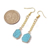 Nuggets Synthetic Turquoise Dangle Earrings EJEW-JE05683-01-3