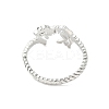 Dinosaur Skeleton Brass Open Cuff Ring for Women RJEW-A040-02P-3