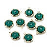 Brass Glass Charms KK-C223-05G-2