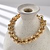 304 Stainless Steel Bone Link Bracelets for Women Men BJEW-F488-28G-3