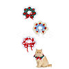 3Pcs 3 Colors Polyester and Cotton Dog Flower Pet Collar AJEW-GL0002-58-8