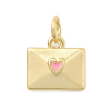 Brass Enamel Charms KK-P338-31G-02-3