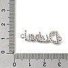 Brass Micro Pave Clear Cubic Zirconia Word Dubai Connector Charms KK-C255-33P-3