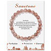 Synthetic Sunstone Beaded Stretch Bracelets PW-WG7FE75-17-1-1