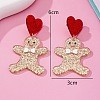 Gingerbread Man Acrylic Dangle Stud Earrings FS-WG762D1-01-3