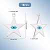 10Pcs 304 Stainless Steel Enamel Pendants STAS-NB0001-27-5