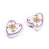 Floral Printed Porcelain Beads PORC-A033-01G-2