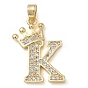 Rack Plating Brass Micro Pave Cubic Zirconia Pendants KK-D535-01K-RS-1