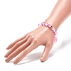 Synthetic Moonstone & Brass Beaded Stretch Bracelet for Women BJEW-JB08845-3