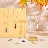 10Pcs 10 Colors Bullet Glass Pointed Pendants GLAA-FH0001-49-5
