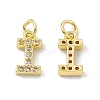 Real 18K Gold Plated Brass Micro Pave Clear Cubic Zirconia Charms KK-E068-VB452-I-1