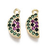 Brass Micro Cubic Zirconia Charms KK-N231-154-NF-1