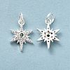 Rack Plating Brass Micro Pave Cubic Zirconia Pendants KK-E081-10S-3