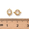 Brass Pave Clear Cubic Zirconia Flat Round Connector Charms KK-H515-02A-G-3