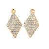 Brass Micro Pave Clear Cubic Zirconia Pendants KK-S531-16G-1