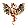 Dragon with Evil Eye Alloy Rhinestone with Plastic Lapel Pins for Backpack Clothes JEWB-G043-02A-1