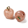 Natural Xinjiang Golden Silk Jade Apple Pendants G-G290-05-2