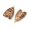 Brass & Natural Gemstone & Cubic Zirconia Pendants GG-CBAD360-20G-02-2