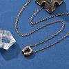 304 Stainless Steel Crystal Rhinestone Pendant Cable Chain Necklaces for Women LS-NJEW-C062-01B-G-1
