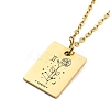 Birthday Flower 304 Stainless Steel Pendant Nacklaces For Women STAS-S124-03G-03-1