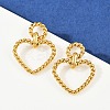 304 Stainless Steel Heart Dangle Stud Earrings EJEW-K268-32G-1