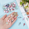 70Pcs 7 Colors Two Tone Cross Acrylic Connector Charms PALLOY-PH01848-3