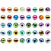 10mm Mixed Color Lucky Evil Eye Glass Flatback Dome Cabochons for Jewelry Making GGLA-PH0002-10mm-AB-2