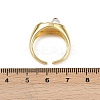 Brass Sky Blue Enamel Flower Cuff Rings RJEW-C139-17B-G-5