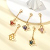 5Pcs Brass Braided Chain Pouch Empty Stone Holder Pendant Decorations HJEW-CJ0001-11G-5