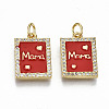 Real 16K Gold Plated Brass Micro Pave Clear Cubic Zirconia Pendants ZIRC-S067-194A-NF-1