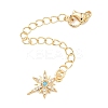 Brass Micro Pave Clear Cubic Zirconia Curb Chain Extender KK-G556-07G-1