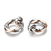 Ion Plating(IP) 201 Stainless Steel Interlocking Ring Pendants LS-STAS-N099-01RG-3