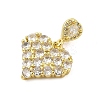 Heart Rack Plating Brass Micro Pave Cubic Zirconia Pendants KK-Z074-55G-2
