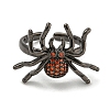 Rack Plating Brass Micro Pave Cubic Zirconia Spider Open Cuff Rings for Women RJEW-I104-24B-2