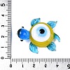 Handmade Lampwork Turtle with Evil Eye Figurine Display Decorations LAMP-N034-25-5